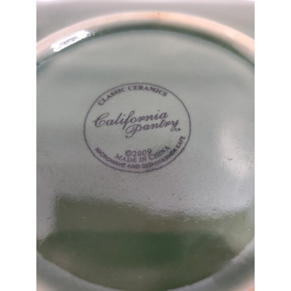 California Pantry Classic Ceramics Moss Green 6" Square Trivet Candle Plate - Picture 2 of 3